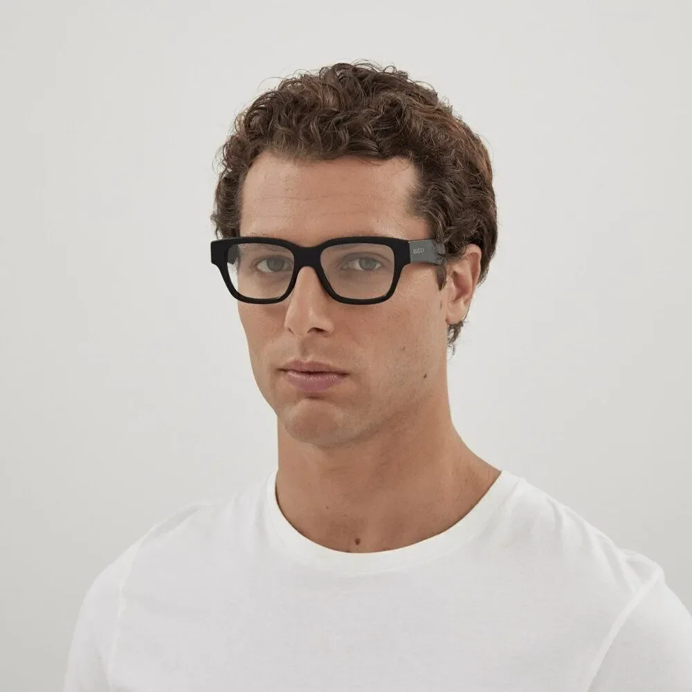 NEW Gucci GG1428O 004 Black Square Men Eyeglasses GG 1428O